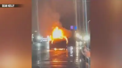 Vehicle fire ties up traffic on the Tobin Bridge
