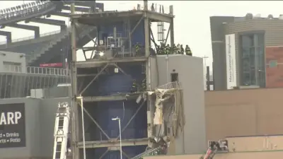 Fire crews fight small blaze on high floors near Gillette Stadium